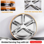 Multi Compartment Lunch Box with Lid Five Compartments Food Storage Fruit Plate V528-LUNCH-BOX-304-1750ML-812059