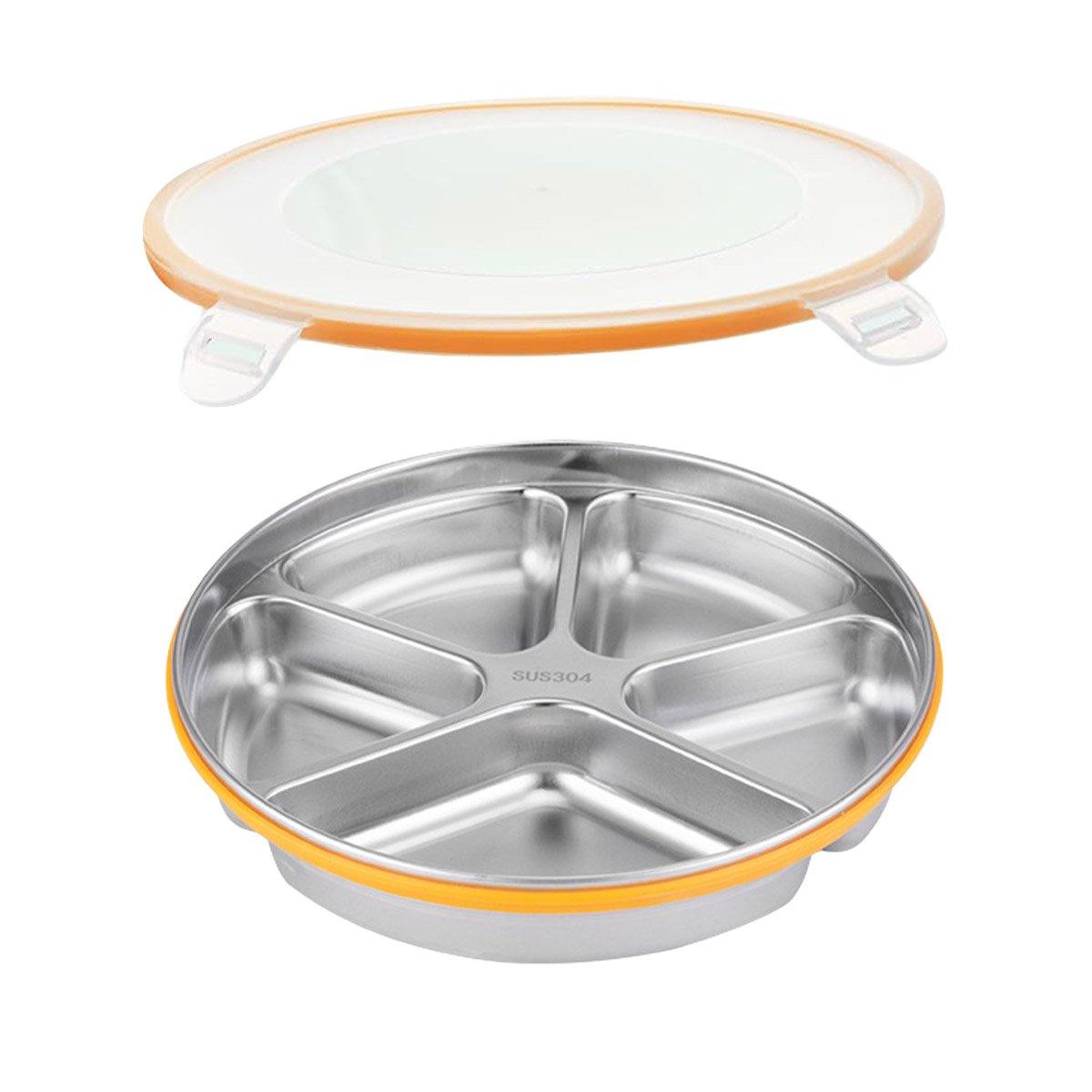 Multi Compartment Lunch Box with Lid Five Compartments Food Storage Fruit Plate V528-LUNCH-BOX-304-1750ML-812059