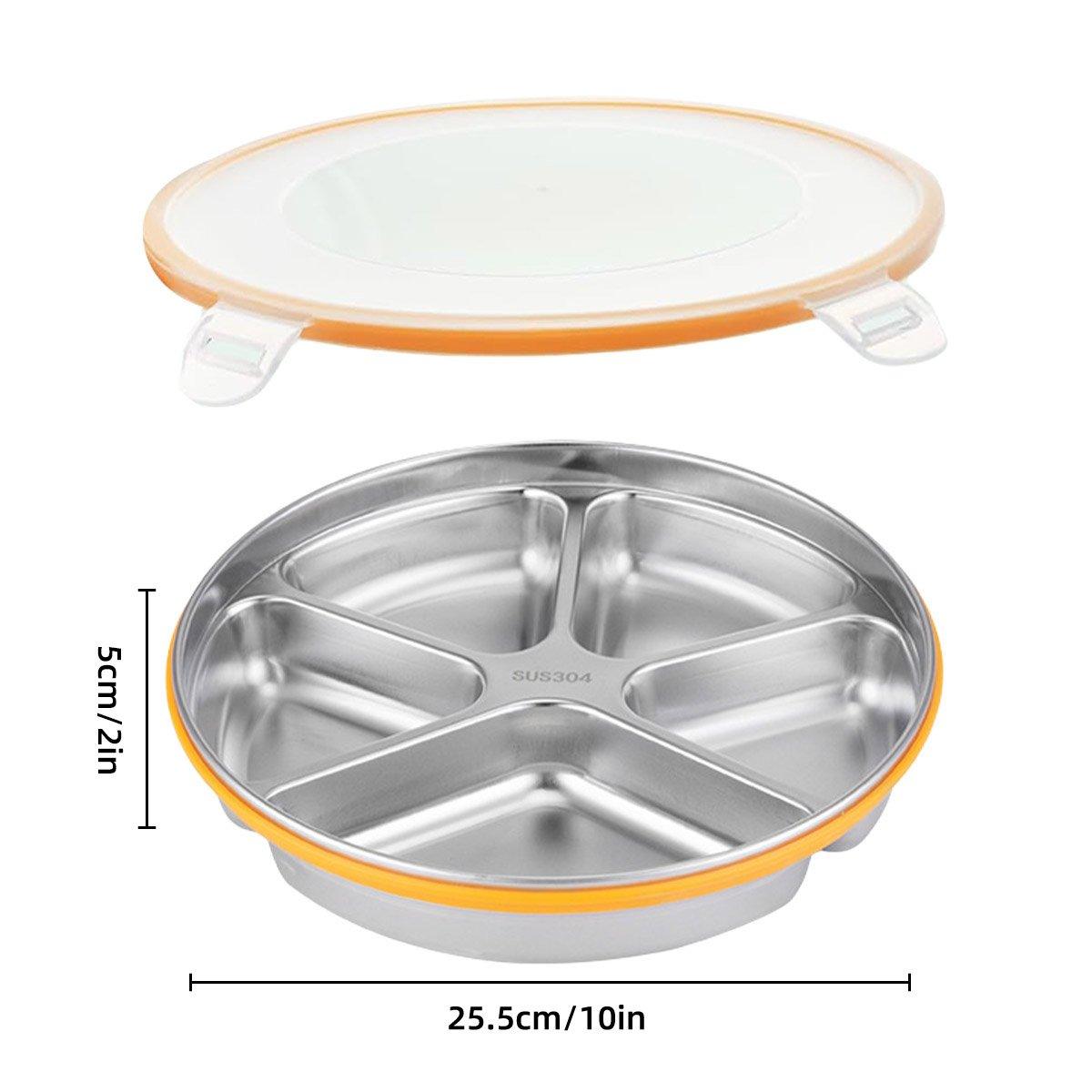 Multi Compartment Lunch Box with Lid Five Compartments Food Storage Fruit Plate V528-LUNCH-BOX-304-1750ML-812059