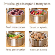 3PCS Stainless Steel Sealed Crisper Storage Box with Lid Round Food Lunch Box - Black V528-LUNCH-BOX-3PCS-BLACK-815702