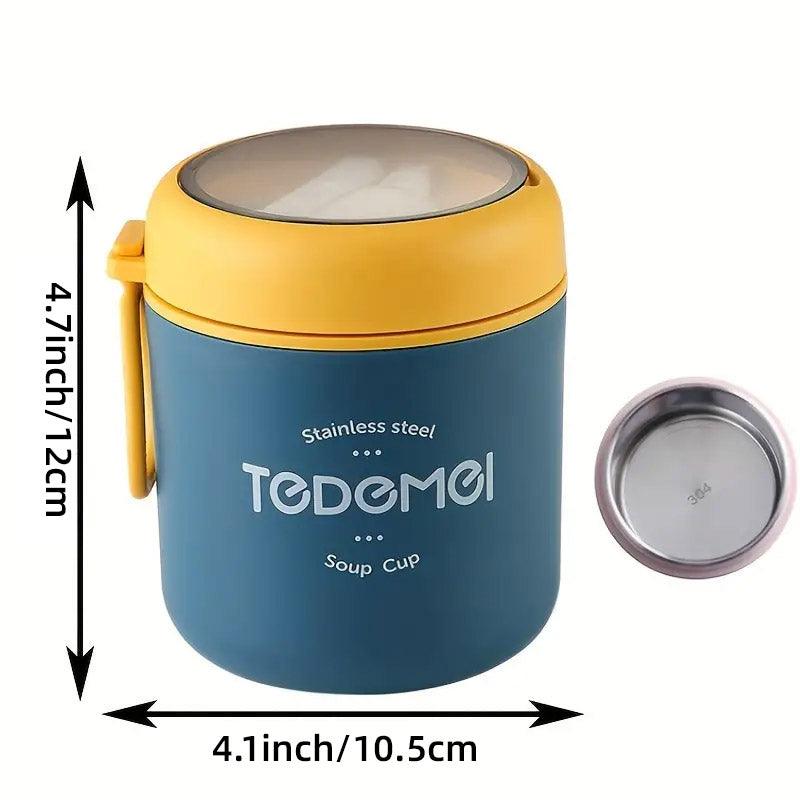 530ml Stainless Steel Insulated Lunch Box Portable Food Storage Mug Soup Meals - Blue V528-LUNCH-BOX-530ML-BLUE-109757