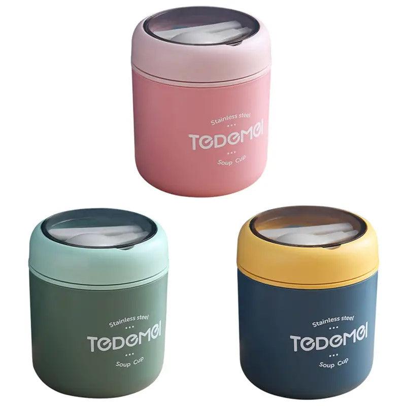 530ml Stainless Steel Insulated Lunch Box Portable Food Storage Mug Soup Meals - Green V528-LUNCH-BOX-530ML-GREEN-472158