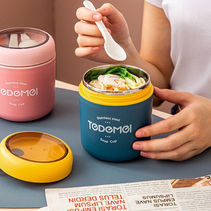 530ml Stainless Steel Insulated Lunch Box Portable Food Storage Mug Soup Meals - Green V528-LUNCH-BOX-530ML-GREEN-472158