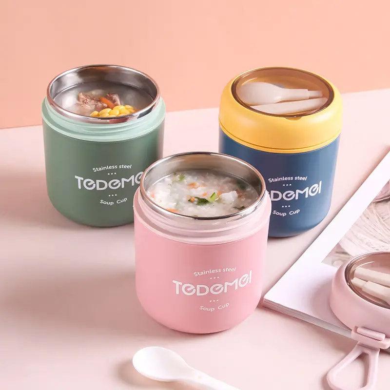 530ml Stainless Steel Insulated Lunch Box Portable Food Storage Mug Soup Meals - Green V528-LUNCH-BOX-530ML-GREEN-472158