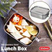 850ml Stainless Steel Square Bento Box Durable Leakproof Food Storage Container V528-LUNCH-BOX-850ML-607270