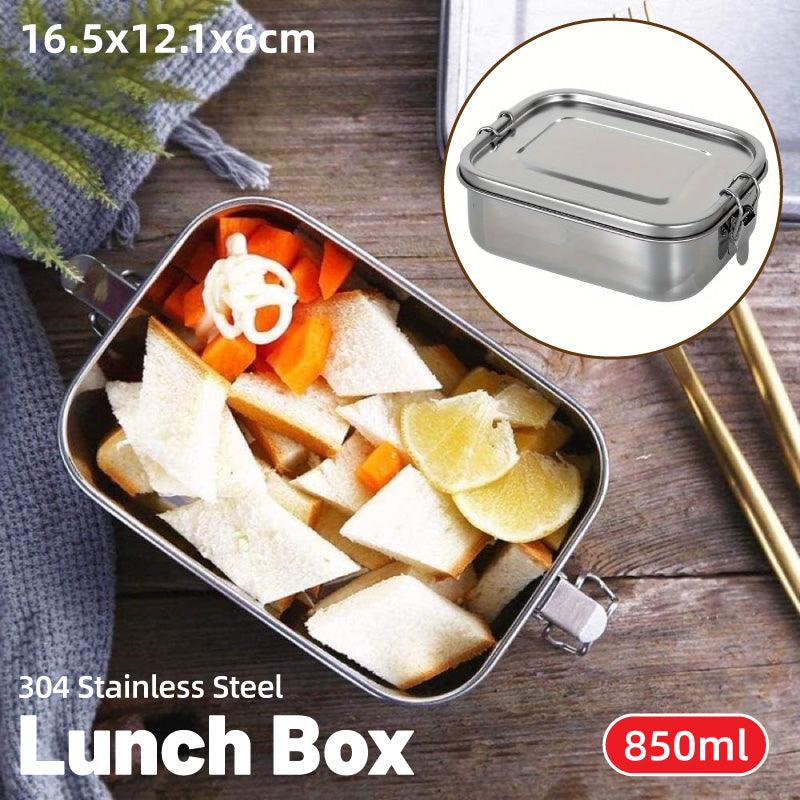 850ml Stainless Steel Square Bento Box Durable Leakproof Food Storage Container V528-LUNCH-BOX-850ML-607270