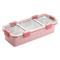 Stainless Steel Lunch Box Compartment Bento Box Food Container for Meal Prep Use - Pink V528-LUNCH-BOX-PINK-658029
