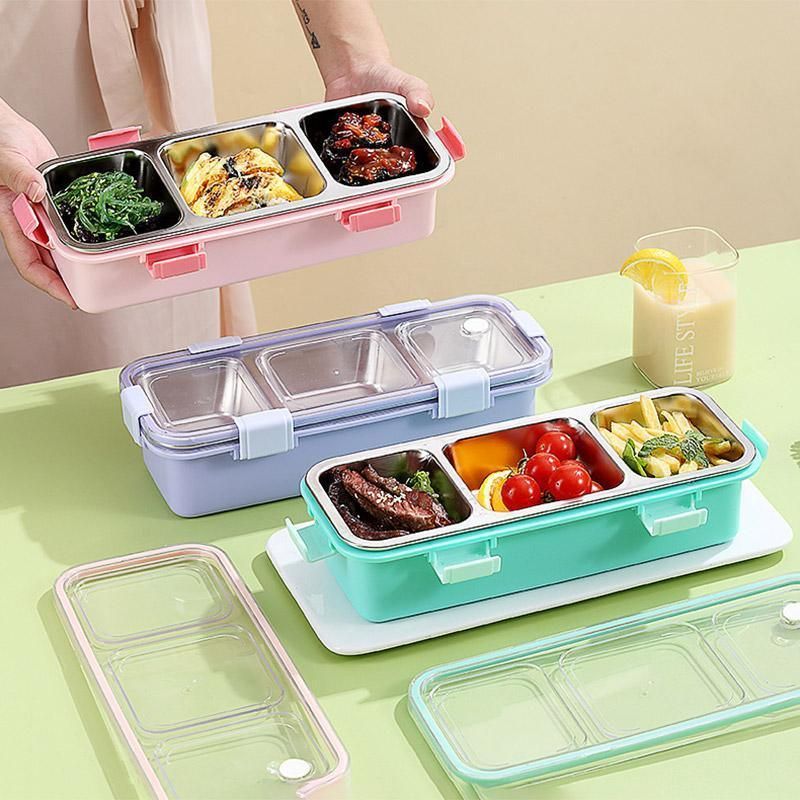 Stainless Steel Lunch Box Compartment Bento Box Food Container for Meal Prep Use - Pink V528-LUNCH-BOX-PINK-658029