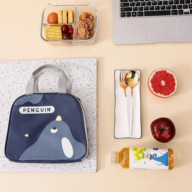 Cute Cartoon Lunch Bag Reusable Insulated School Lunch Box Cooler Tote Boy Girl - Navy V528-LUNCHBAG-NAVY-563732