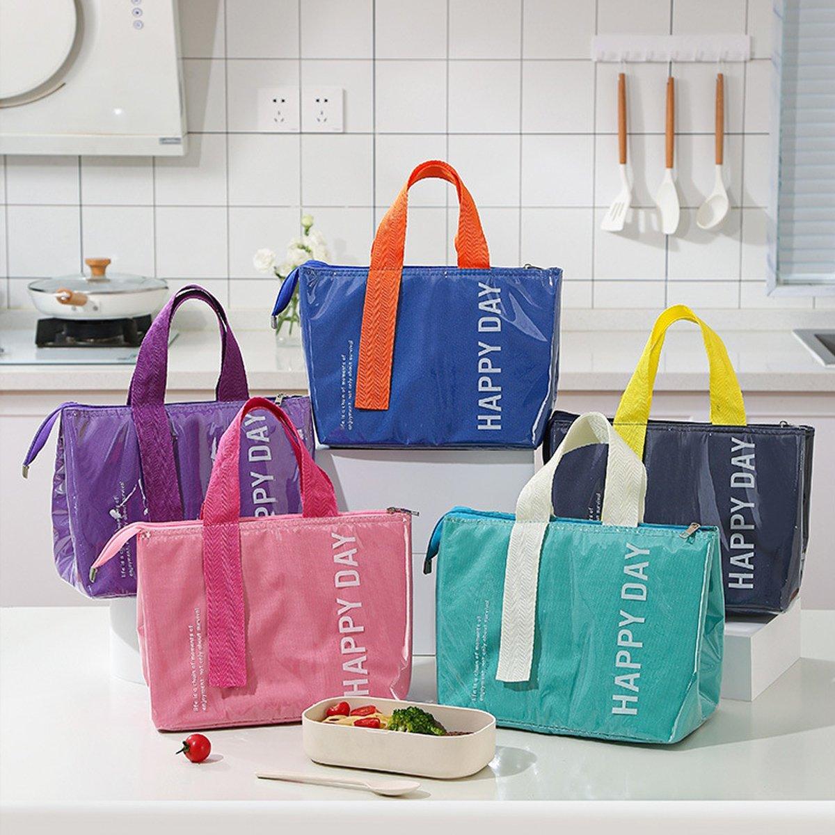 Large Capacity Lunch Bag Outdoor Picnic Aluminum Foil Portable Thermal Bag - Pink V528-LUNCHBAG-PINK-435153