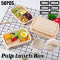 50pcs Eco Friendly Corn Starch Lunch Box Degradable Takeout Bento Container - 750ml V528-LUNCHBOX-50PCS-750ML-363325