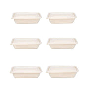 50pcs Eco Friendly Corn Starch Lunch Box Degradable Takeout Bento Container - 750ml
