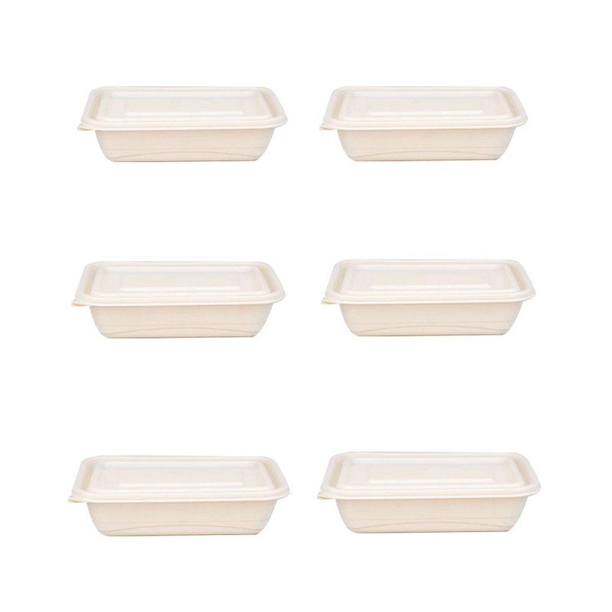 50pcs Eco Friendly Corn Starch Lunch Box Degradable Takeout Bento Container - 750ml