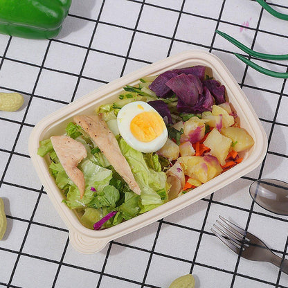 50pcs Eco Friendly Corn Starch Lunch Box Degradable Takeout Bento Container - 750ml V528-LUNCHBOX-50PCS-750ML-363325