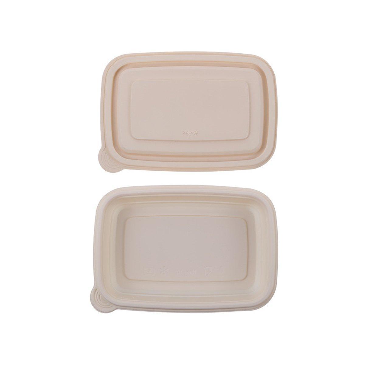 50pcs Eco Friendly Corn Starch Lunch Box Degradable Takeout Bento Container - 750ml