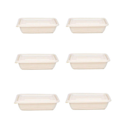 50pcs Eco Friendly Corn Starch Lunch Box Degradable Takeout Bento Container - 850ml V528-LUNCHBOX-50PCS-850ML-977442