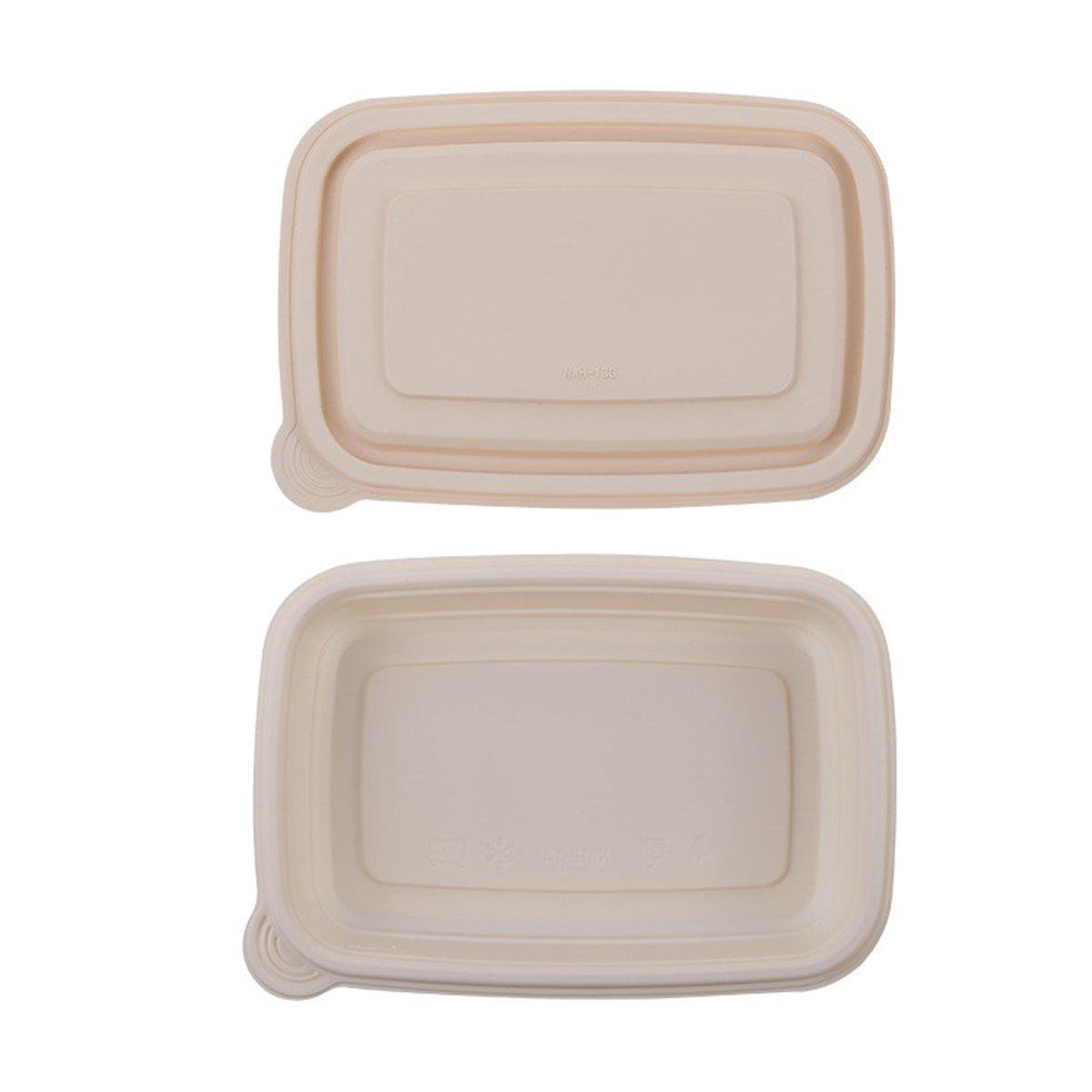 50pcs Eco Friendly Corn Starch Lunch Box Degradable Takeout Bento Container - 850ml V528-LUNCHBOX-50PCS-850ML-977442