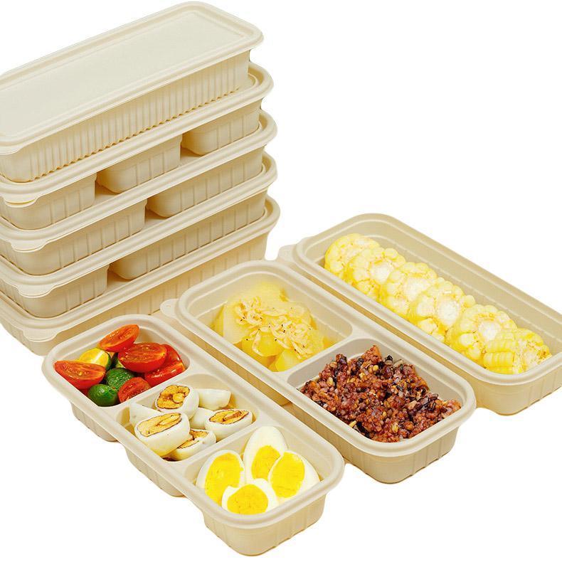 Biodegradable Corn Starch Meal Prep Containers Lids Durable Multi Compartment - C2A V528-LUNCHBOX-50PCS-D-C2A-110288