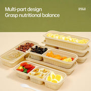 Biodegradable Corn Starch Meal Prep Containers Lids Durable Multi Compartment - C2A V528-LUNCHBOX-50PCS-D-C2A-110288