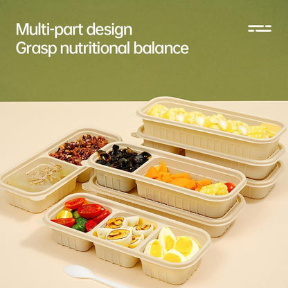 Biodegradable Corn Starch Meal Prep Containers Lids Durable Multi Compartment - C2A V528-LUNCHBOX-50PCS-D-C2A-110288