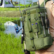 Waterproof Fishing Tackle Bag Large Capacity Multi Functional Shoulder Storage - Khaki Camouflage V528-LURE-BACKPACK-KH-CAMO-196645