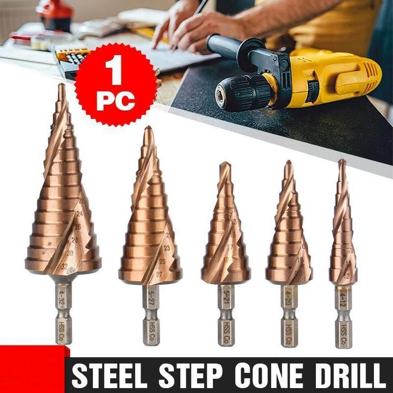Hss M35 Cobalt Steel Step Cone Drill Bit Hole Saw Cutter 4-12/20/32Mm 5-21/27Mm - M35 Co 4-32mm V528-M35COBALTSTEELSTEP-432-924450