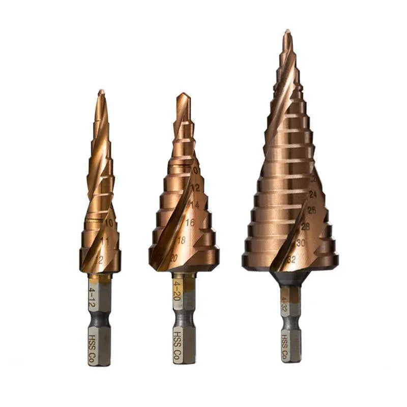 Hss M35 Cobalt Steel Step Cone Drill Bit Hole Saw Cutter 4-12/20/32Mm 5-21/27Mm - M35 Co 4-32mm V528-M35COBALTSTEELSTEP-432-924450