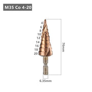 Hss M35 Cobalt Steel Step Cone Drill Bit Hole Saw Cutter 4-12/20/32Mm 5-21/27Mm - M35 Co 4-32mm V528-M35COBALTSTEELSTEP-432-924450