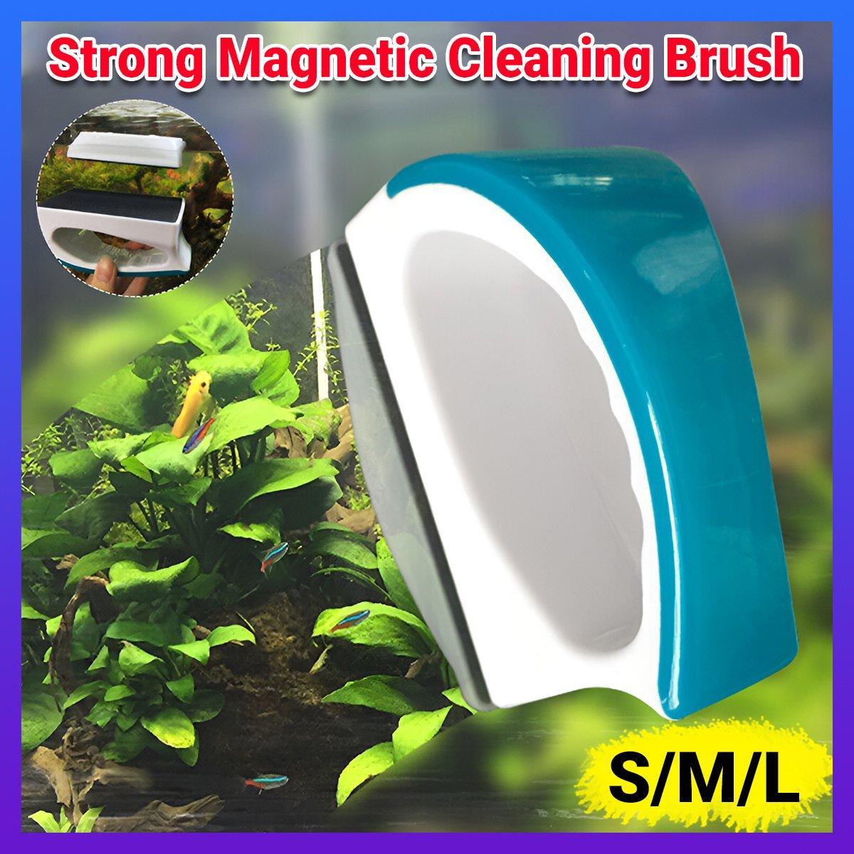 Magnetic Fish Tank Brush Algae Magnet Aquarium Cleaning Glass Aquatic Cleaner - L V528-MAGNETIC-BRUSH-L3-523641