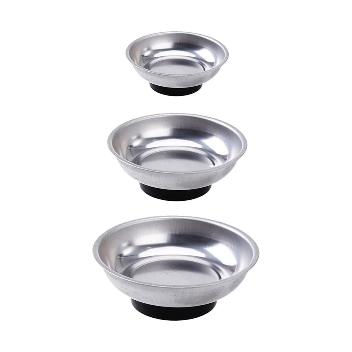 3 4 6 Inch Magnetic Parts Tray Set Stainless Steel Tool Bowl Organizer Holder V528-MAGNETIC-TRAY-3IN1-675640