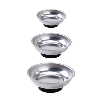 3 4 6 Inch Magnetic Parts Tray Set Stainless Steel Tool Bowl Organizer Holder V528-MAGNETIC-TRAY-3IN1-675640