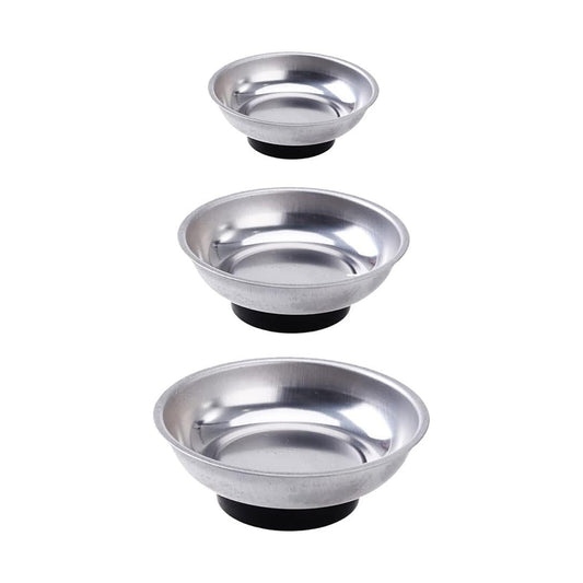 3 4 6 Inch Magnetic Parts Tray Set Stainless Steel Tool Bowl Organizer Holder V528-MAGNETIC-TRAY-3IN1-675640