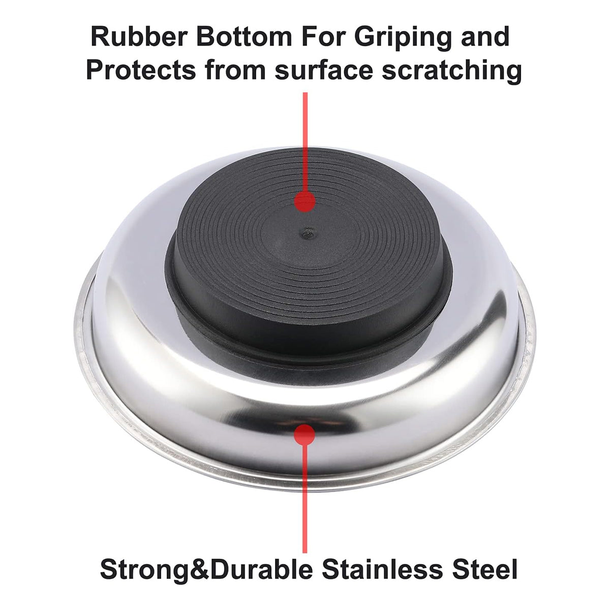 3 4 6 Inch Magnetic Parts Tray Set Stainless Steel Tool Bowl Organizer Holder V528-MAGNETIC-TRAY-3IN1-675640
