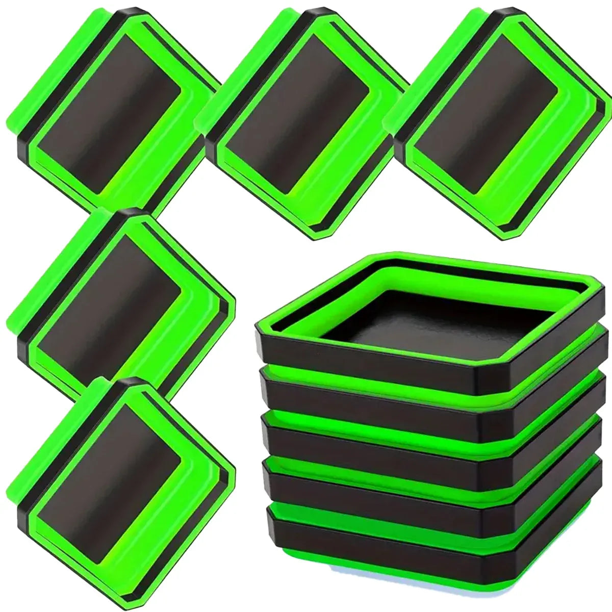 10PCS Silicone Magnetic Tool Tray Folding Storage Disk Screw Bolt Organizer V528-MAGNETIC-TRAY-GREEN-10IN1-595527