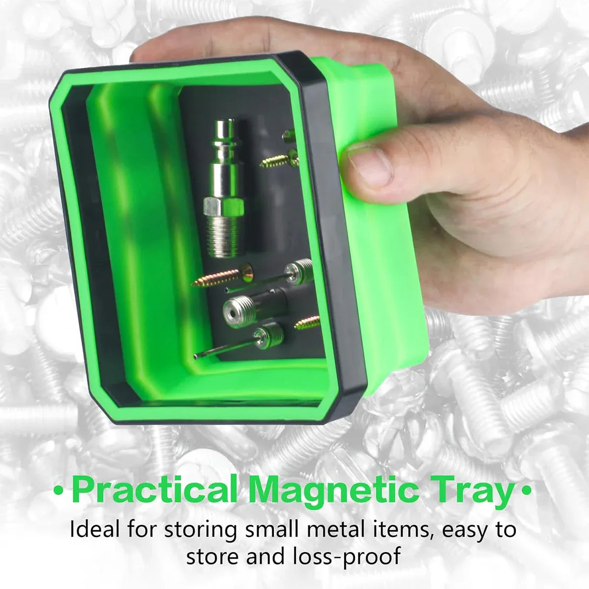 10PCS Silicone Magnetic Tool Tray Folding Storage Disk Screw Bolt Organizer V528-MAGNETIC-TRAY-GREEN-10IN1-595527