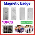 10x Magnetic Name Badge Tag Fastener Attachment Self Adhesive Strong Magnet NEW V528-MAGNETICBADGE-10PCS-431154