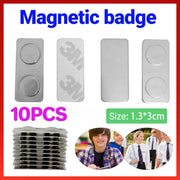 10x Magnetic Name Badge Tag Fastener Attachment Self Adhesive Strong Magnet NEW V528-MAGNETICBADGE-10PCS-431154
