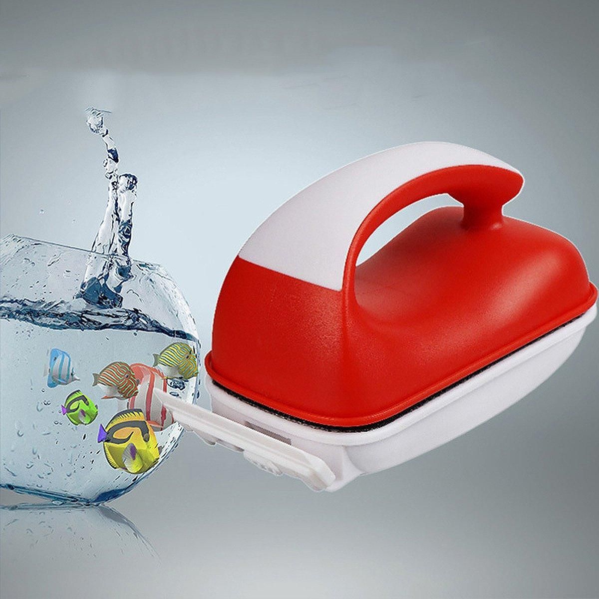 Double-Sided Aquarium Glass Cleaner Brush for Fish Tank Algae Removal S/M Size - S V528-MAGNETICBRUSH-S-863596