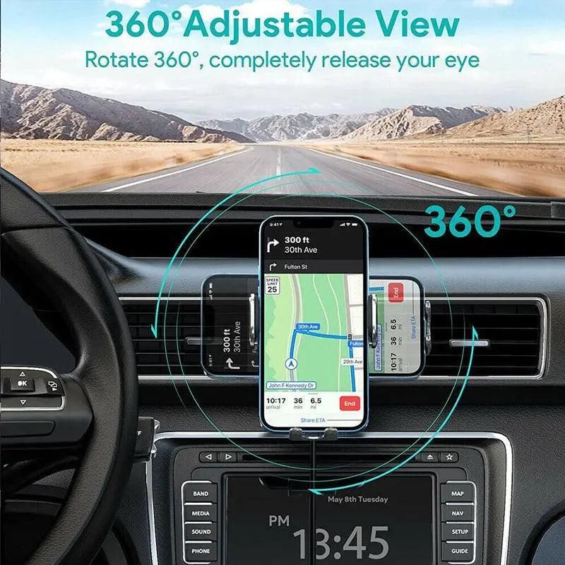 Wireless 15W Magnetic Car Mount Holder Charger For Iphone 13 12 Pro Max Magsafe - White V528-MAGNETICCARMOUNT-WHITE-839666