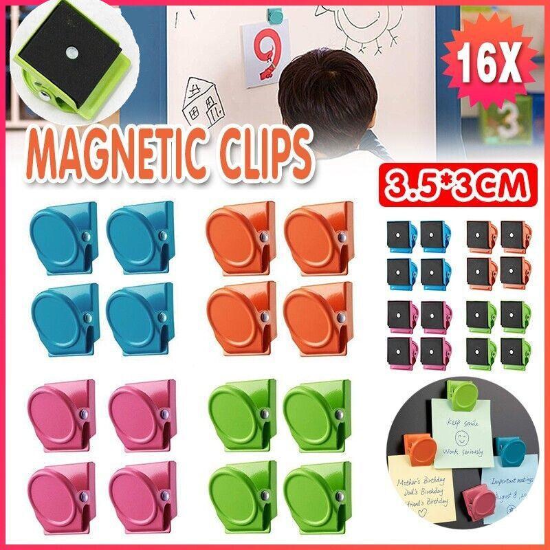 16 Magnetic Clips Fridge Strong Magnet Metal Clamp Note Photo Hanger Holder Hook V528-MAGNETICCLIPS-16PCS-134313