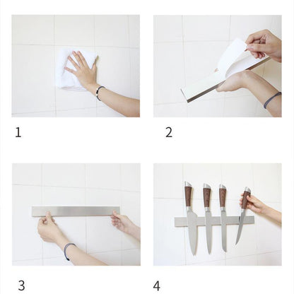 40/50cm Stainless Steel Magnetic Knife Rack Holder Knives Tool Shelf Magnet - 30CM V528-MAGNETICKNIFEHOLDER-30CM-455453