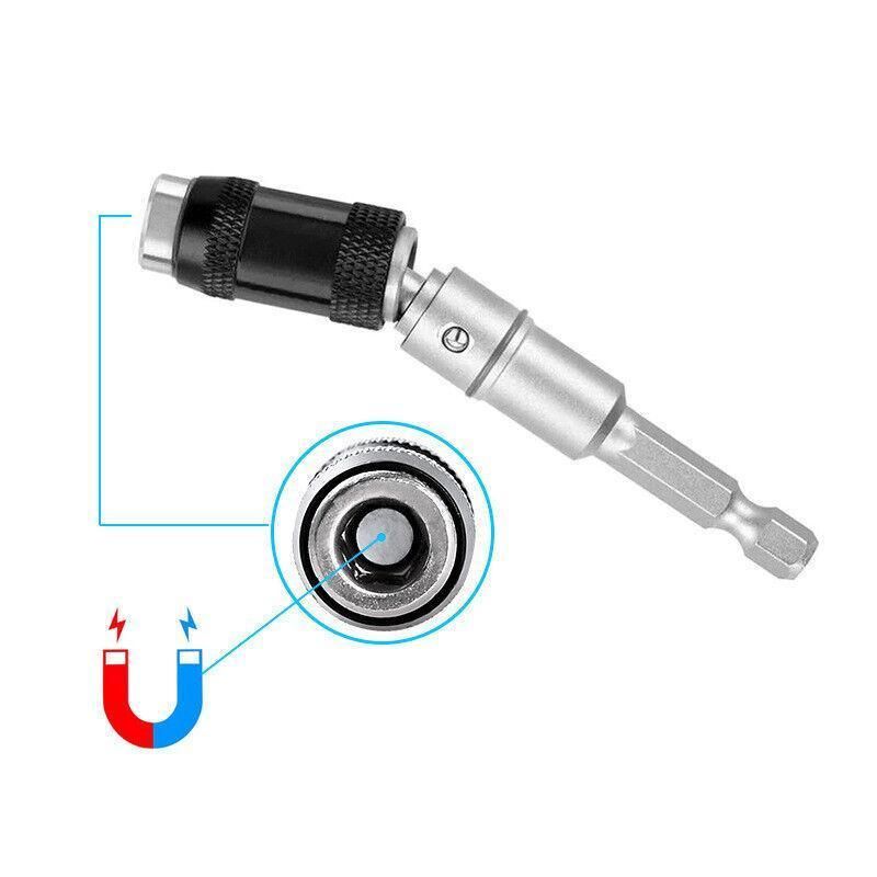 Pivoting Screwdriver Bit Holder Swivel Drill Adapter Tool for Impact Driver - Silver V528-MAGNETICPIVOT-SILVER-774428