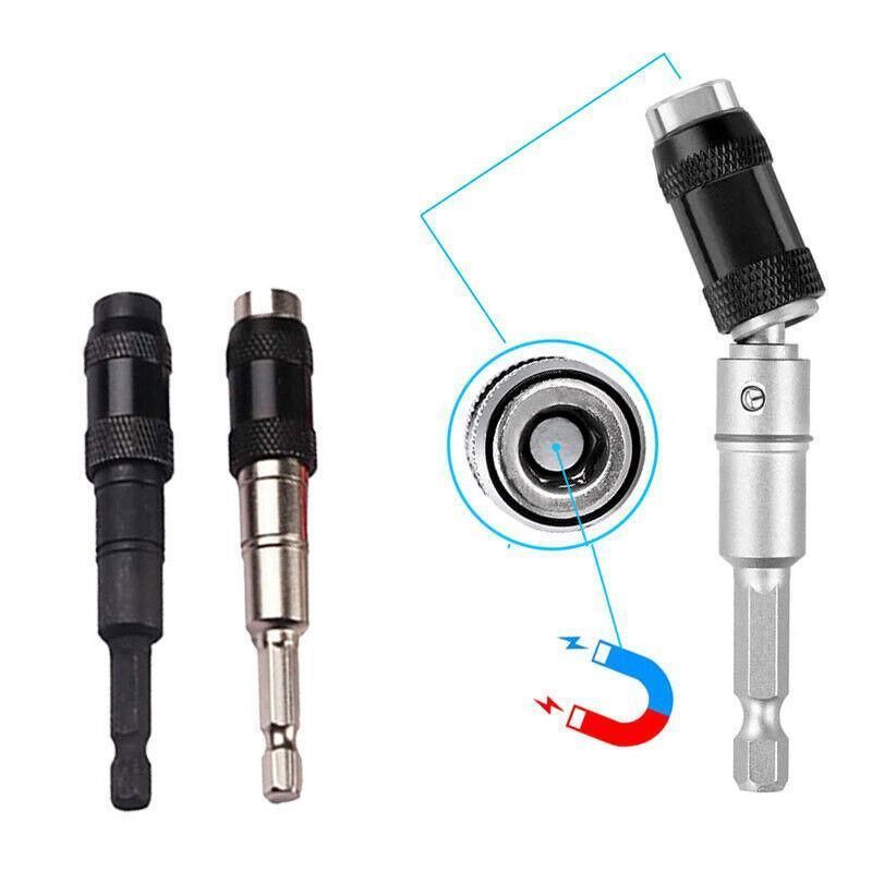 Pivoting Screwdriver Bit Holder Swivel Drill Adapter Tool for Impact Driver - Silver V528-MAGNETICPIVOT-SILVER-774428