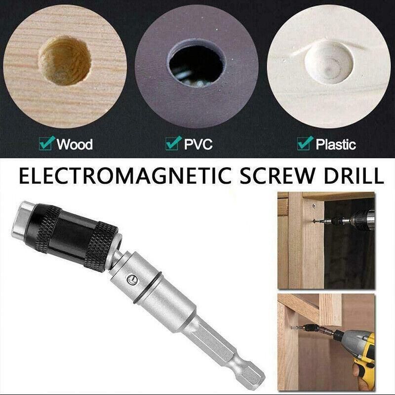 Pivoting Screwdriver Bit Holder Swivel Drill Adapter Tool for Impact Driver - Silver V528-MAGNETICPIVOT-SILVER-774428