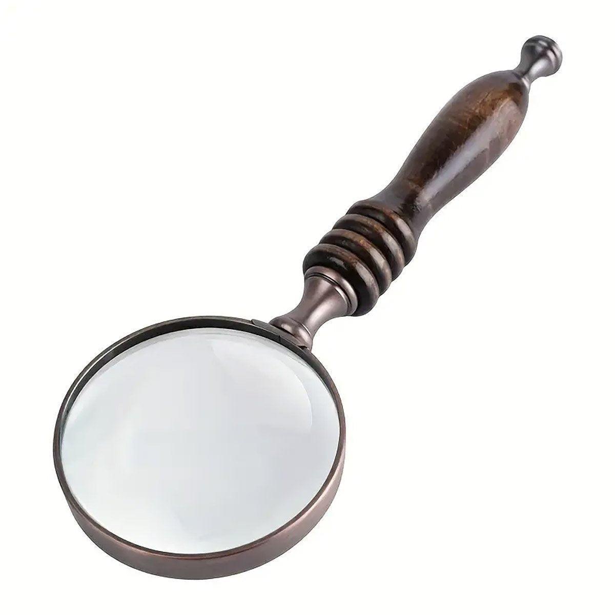 1PCS Vintage Ebony Handle Handheld Metal Magnifier Classical Nostalgic Gift Box V528-MAGNIFIER-644851