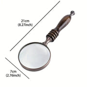 1PCS Vintage Ebony Handle Handheld Metal Magnifier Classical Nostalgic Gift Box V528-MAGNIFIER-644851