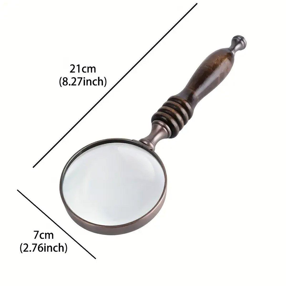 1PCS Vintage Ebony Handle Handheld Metal Magnifier Classical Nostalgic Gift Box V528-MAGNIFIER-644851