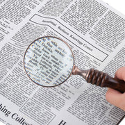 1PCS Vintage Ebony Handle Handheld Metal Magnifier Classical Nostalgic Gift Box V528-MAGNIFIER-644851