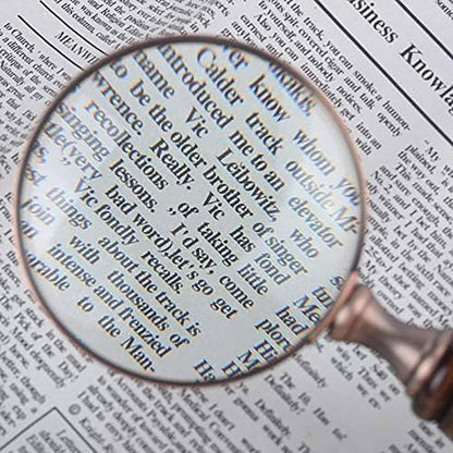 1PCS Vintage Ebony Handle Handheld Metal Magnifier Classical Nostalgic Gift Box V528-MAGNIFIER-644851