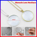 Monocle Lens Necklace 5x Magnifier Magnifying Glass Pendant Coin Gold Silver - Gold V528-MAGNIFYINGGLASS-GLOD-751091